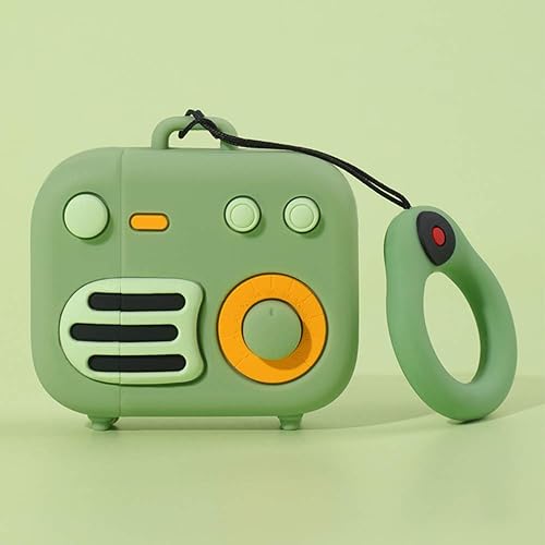 Compatible con funda de radio retro AirPods 2 y 1, funda protectora de silicona retro para AirPod 1/2, funda para gramófono, divertida funda Kawaii