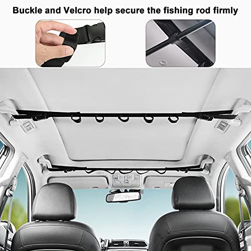 Cosmos 1 Set Vehicle Fishing Rod Holder Car Roof Fishing Pole Rack Strap Fishing Pole Storage Strap For Car, Suv And Vans, 5 Rod Capacity #TOP6