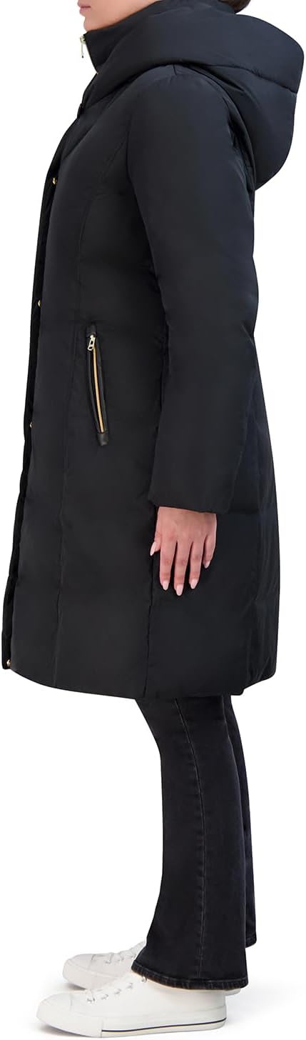 Cole Haan Women's Taffeta Down Coat with Bib and Set in Hood - Image 2