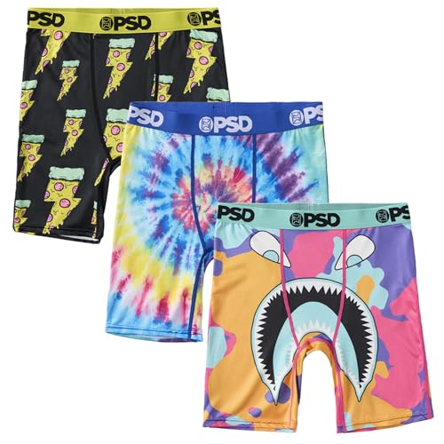 PSD Boys Boxer Briefs – Pizza Party 3-Pack, Comfortable Breathable