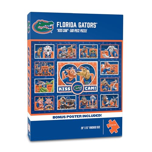 Image of YouTheFan NCAA Florida Gators inchKiss Cam inch 500 Puzzle | 500 Pieces, 15 inch X 20 inch Size, Original Artwork, Humorous Illustrations, Officially Licensed, Fun Fan Gift