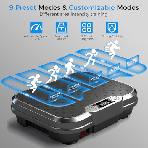 AoraPulse Vibration Plate Exercise Machine, Vibration Plate for Lymphatic Drainage Weight Loss, 400 Lbs Capacity Full Body Workout Vibrate Fitness Platform for Home Women Men