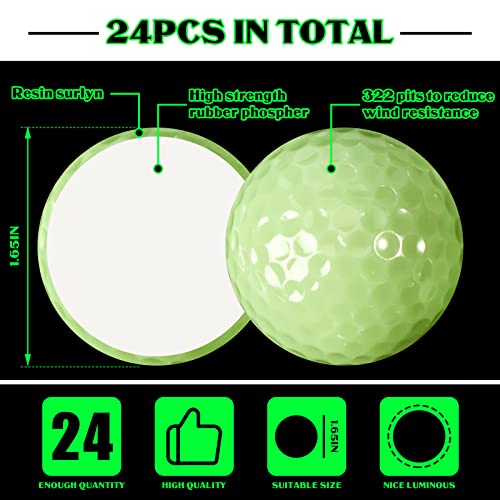 Deekin 24 Pcs Glow in The Dark Golf Balls