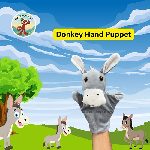 Image of Donkey Hand Puppet | Animal Hand Puppet | Storytelling Puppets for Kids | Hand Puppets for Kids | Animal & Bird Hand Puppet | Puppet Toy | Hand Masks for Kids | Soft Toy
