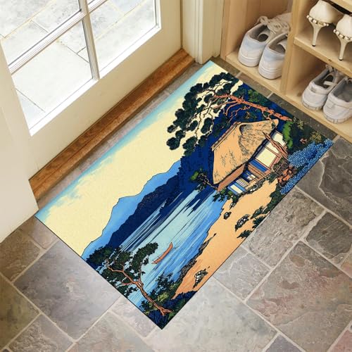 Tapis de porte extérieur imperméable 80x120cm grand format lavable et robuste - 2