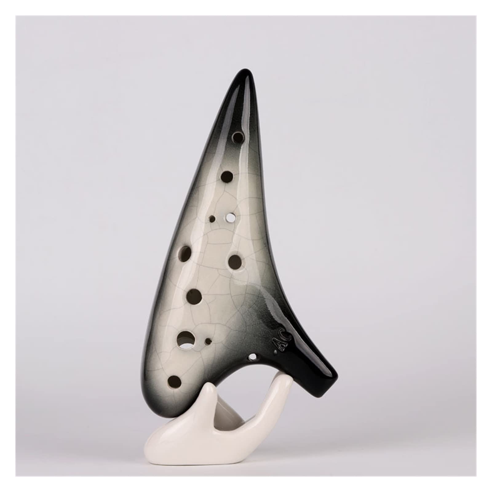 Strumento Musicale Ocarina Nero Sfumato Professionale A 12 Buche Regalo di Musica per Studenti di Ocarina in Ceramica Tono Alto C Principianti Ocarina