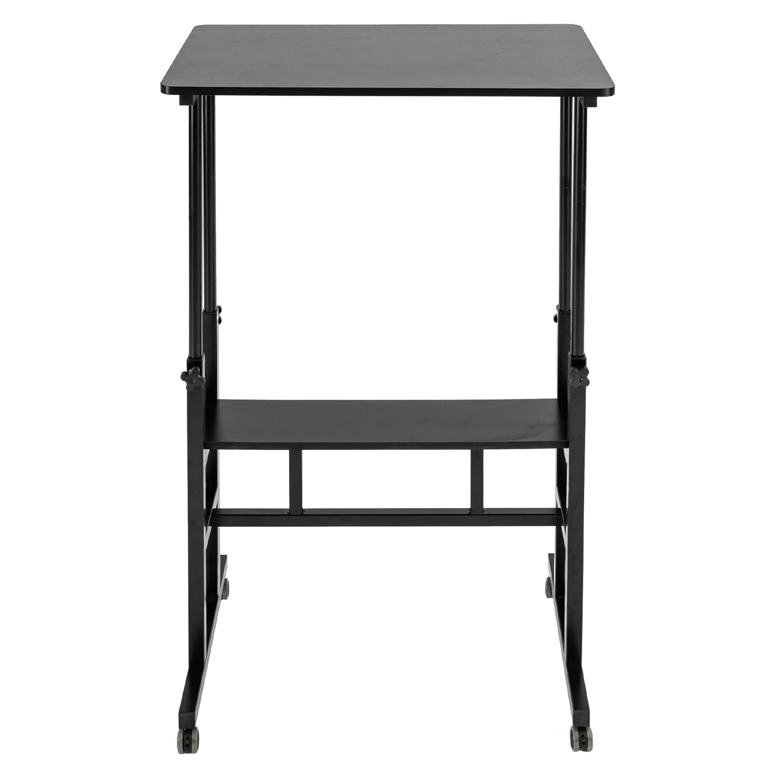 DYNAMI Mobile Standing Desk with Storage Shelf Height Adjustable Computer Workstation Stand Up Work Station Sit or Stand — view 8