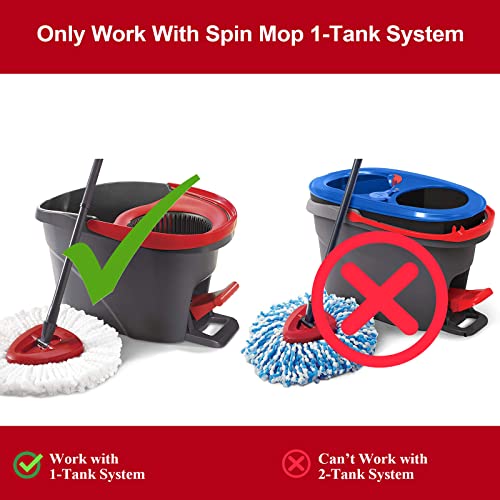 [3 Pack] Mop Replace Heads, Spin Mop Refill Heads Replacements Compatible With O Cedar 1-Tank System- Easy To Replace, Microfiber, Machine Washable #TOP1