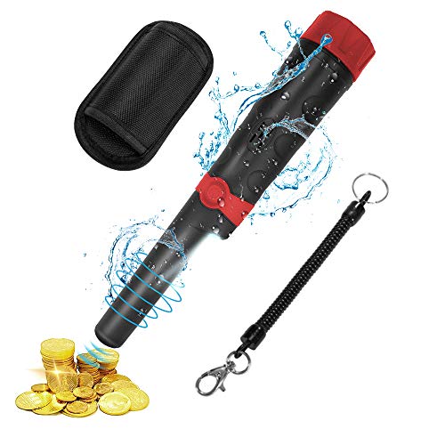 CABLETRANS Pinpointer Metal Detector, Portable Pinpointer with IP66 Waterproof and 360°Scan High Accuracy, Pinpointer with Buzzer Vibration and LED for Gold Coin Treasure Hunt for Kids Adults (black)