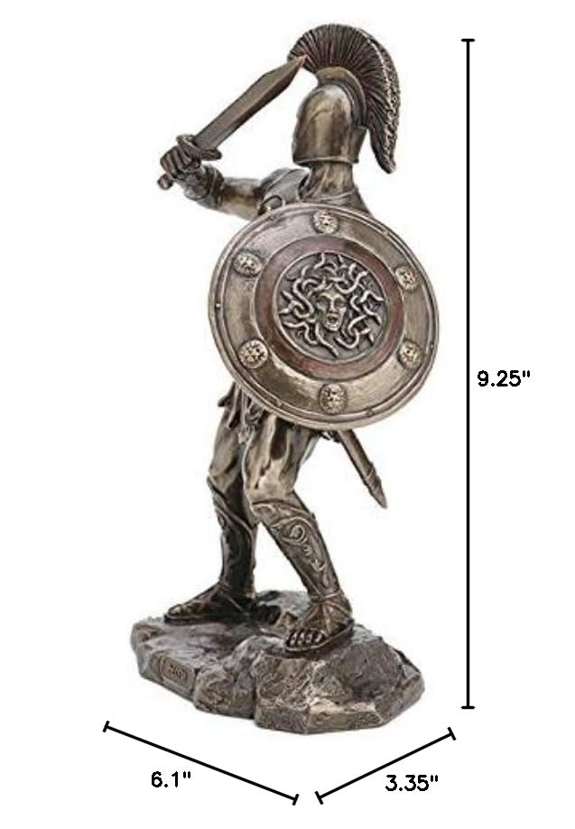 Estatua Héctor de Troya de Resina y Bronce 9.25 pulg miniatura 5