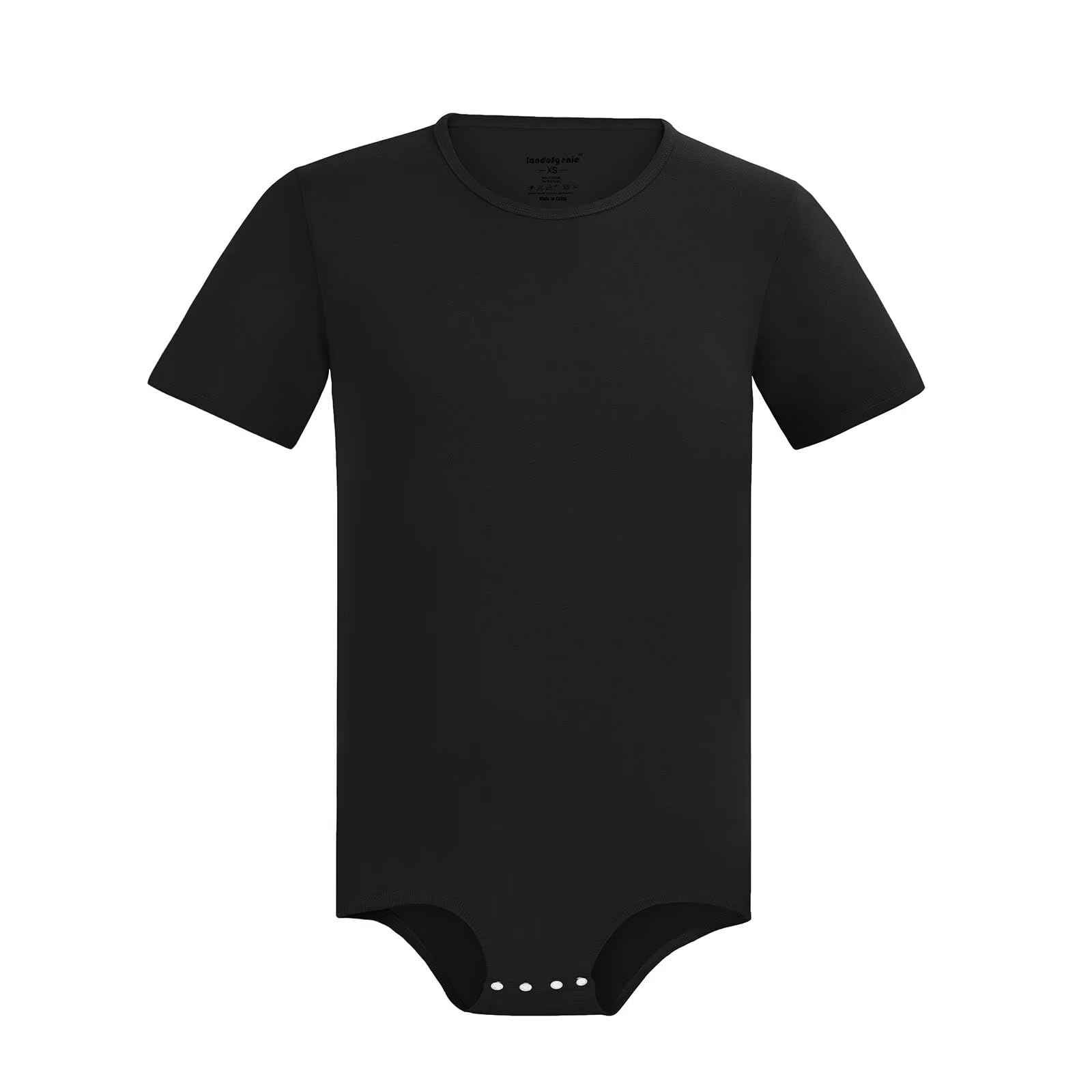 Landofgenie Men Short Sleeve Romper Onesie Pajamas Bodysuit One Piece Rompers Basic Onesie - Small - Black