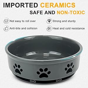 Ceramic Pet Bowl for Dogs and Cats Weighted Nonslip Dog Bowls Food and Water Dish Durable Pets Feeding Bowls Suitable for Small Medium and Large Dogs Grey 36 Oz  Cucciolini Doodles Ceramic pet bowl for dogs and cats weighted non slip dog bowls food and water dish durable pets feeding bowls suitable for small medium and large dogs grey 36 oz   cucciolini doodles