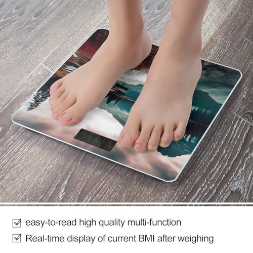 Báscula digital para baño con vidrio templado y pantalla LCD miniatura 5