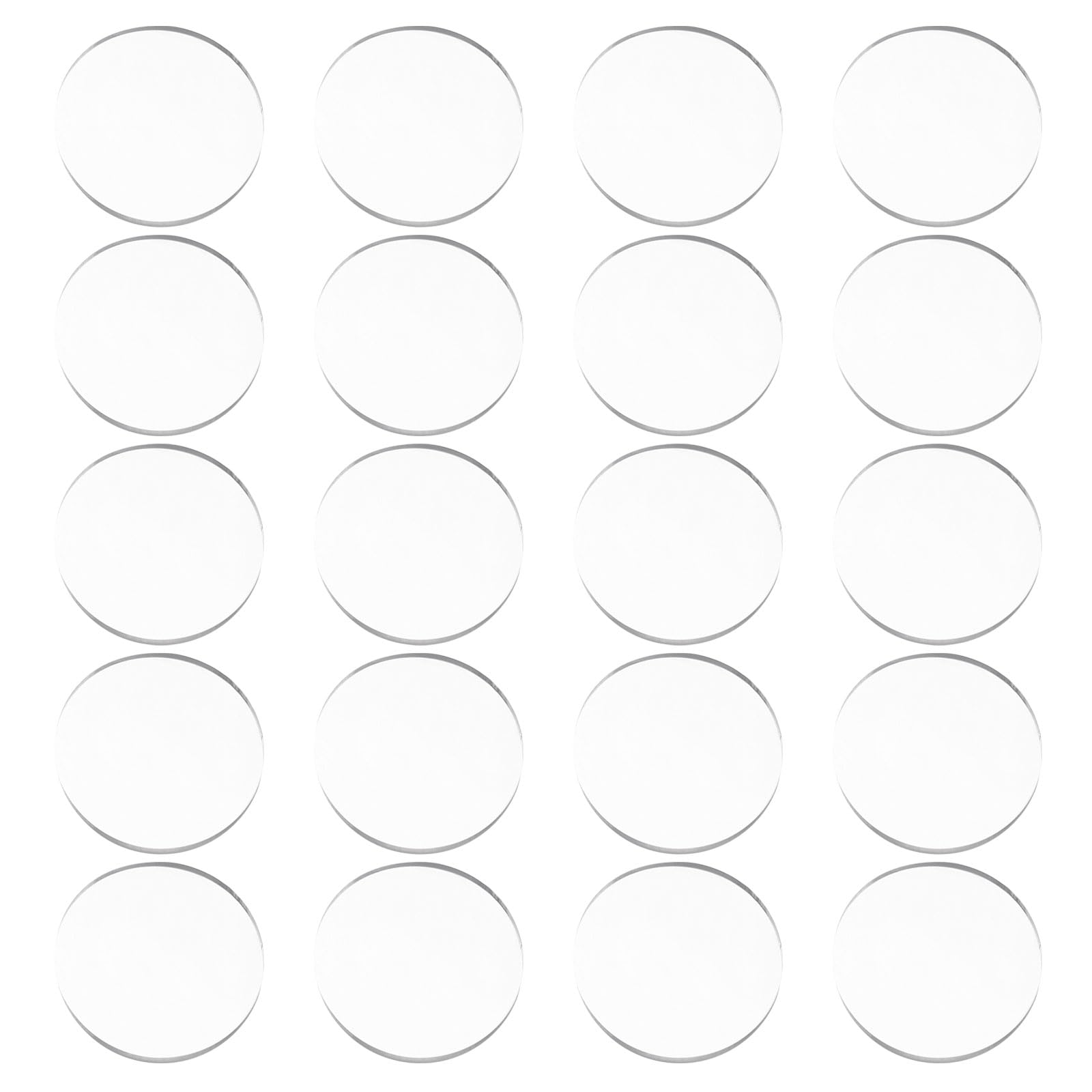 sourcing map 20Pcs Glass Table Top Bumper, 20mm Clear Non-Adhesive Anti Slip Pads Table Spacers Round Silicone Bumpers for Patio Glass Tables, Cutting Board
