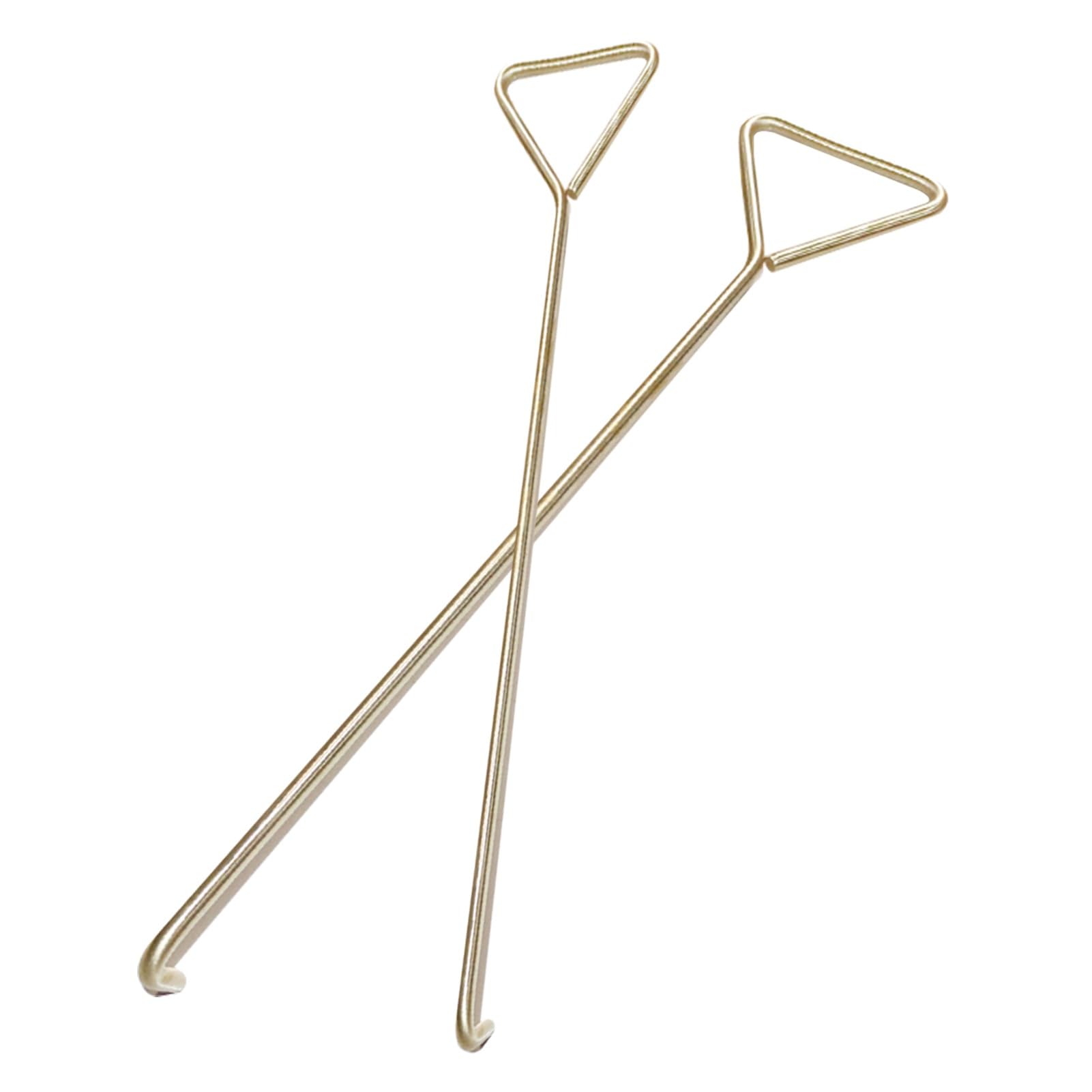 ZIMGOD 2 X Manhole Cover Pull Hook with Triangle Handle, Brass Heavy Duty Sewer Lid Lifter, Outdoor Multipurpose Roller Shutter Door Pulling Tool(40cm (15 3/4