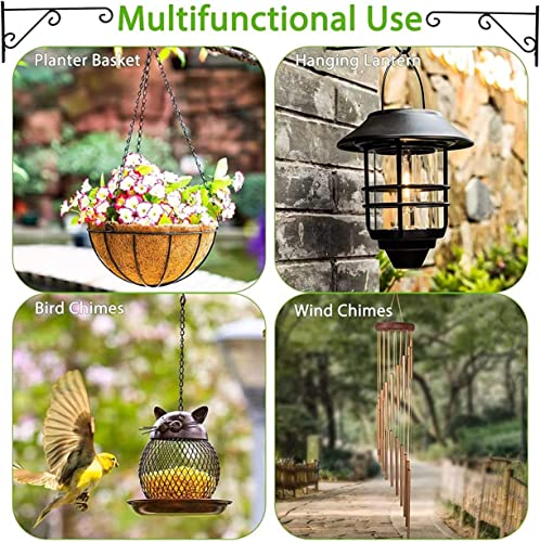 Image of Planter Hanger Metal Wall Hook Hanging Plant Bracket | Decorative Straight Plant Hanger for Pots, Bird Feeders, Planters, Lanterns, Macrame, Wind Chimes Indoor Outdoor (Black, 18)