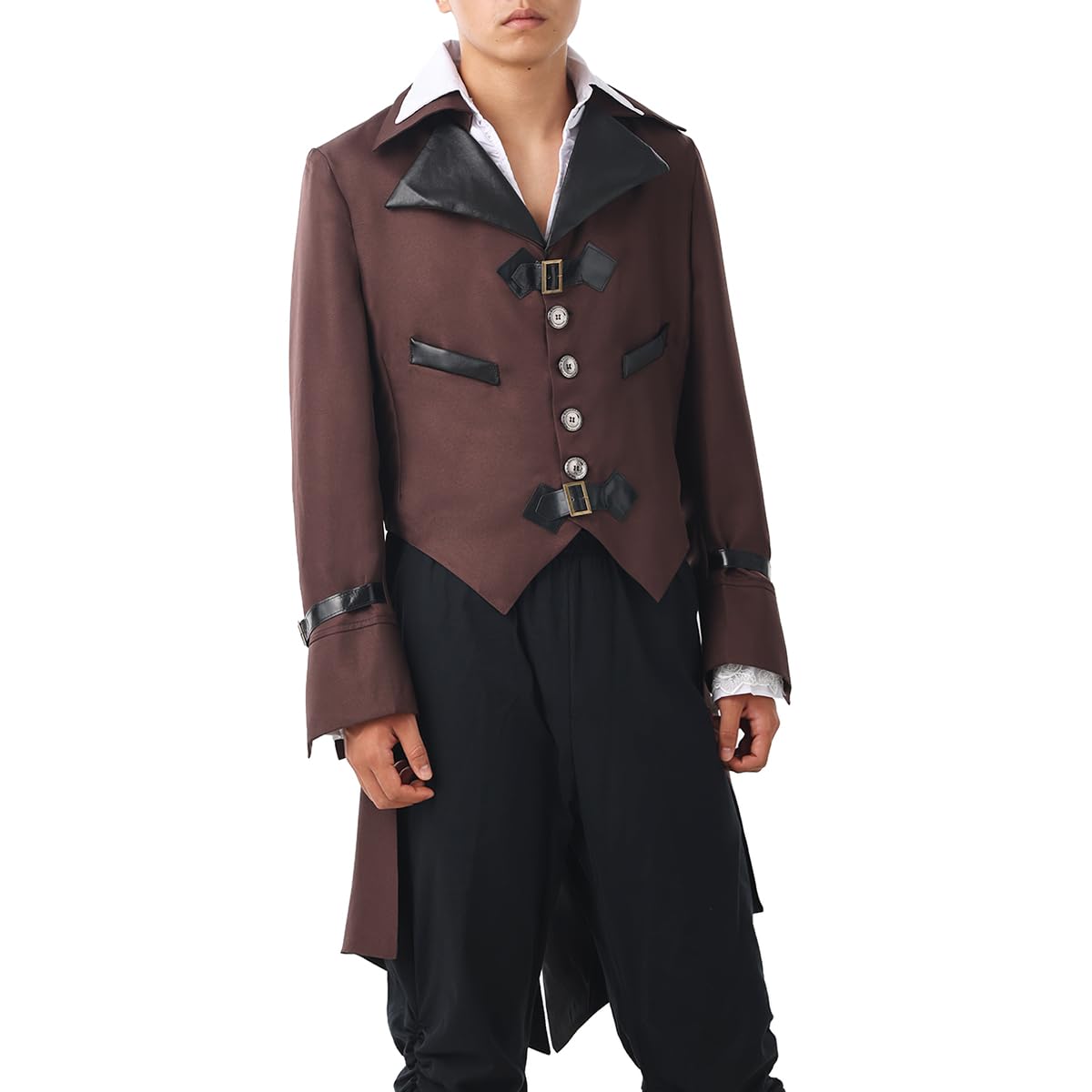 BLESSUME Men's Steampunk Tailcoat Medieval Victorian Jacket Gothic Halloween Costume (3XL)