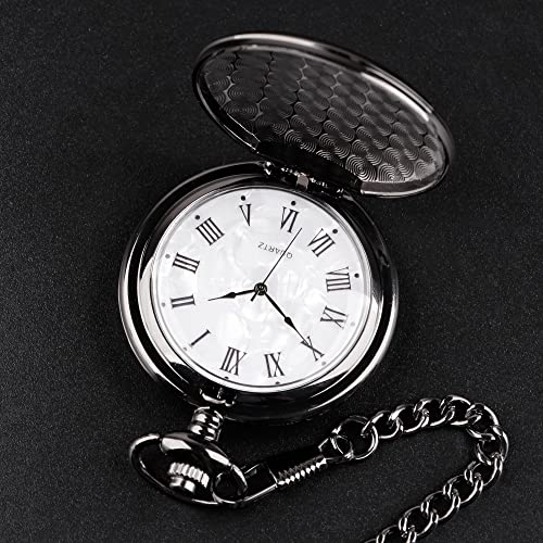 Image of Tiong Smooth Pocket Watch,Personalized Pocket Watch,Customized Watches for Men,Engraved Pocket Watches for Father's Day with Chain