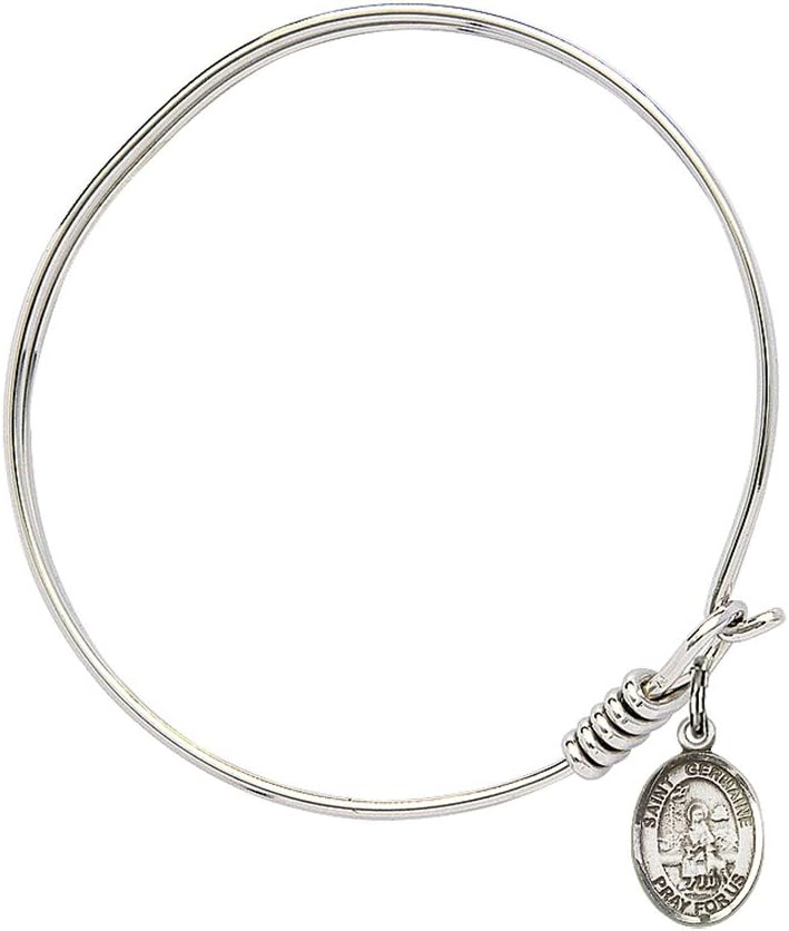 Round Eye Hook Bangle Bracelet w/St. Germaine Cousin in Sterling Silver