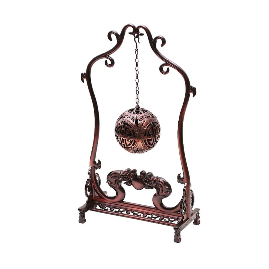 Basxdrfxz A Incense Holder Base Creative Incense Ball Plate Burner Hollow Imitation Copper Bedroom Pendant Ornaments