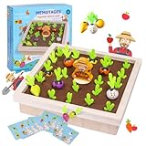 BirdWing Montessori Karottenspiel für Kleinkinder, Karotten Ernten Spiel Zur Verbesserung des Gedächtnisses, Möhrenspiel Memory Holz, Karottenernte Montessori Holzspielzeug, Holz Gedächtnisspiel