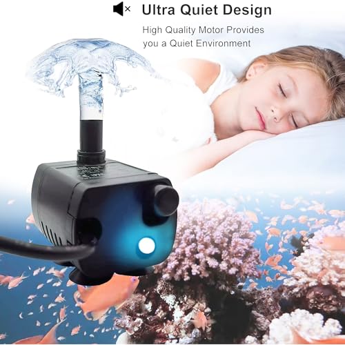Image of 5V USB Mini Submersible Water Pump for Cat Fountain & Aquariums | Ultra-quiet brushless motor,0.7W micro liquid pump,ideal for betta fish tanks,desktop hydroponics, includes 1M tube