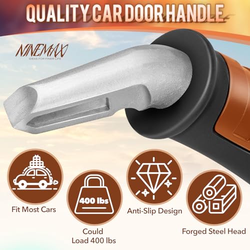 NINEMAX Ausstiegshilfe Auto Einstiegshilfe Auto Senioren,2 Stück Haltegriff für Car Zum Aussteigen, Einfach zu Benutzen für Behinderung Schwangere(Schwarz/Orange)