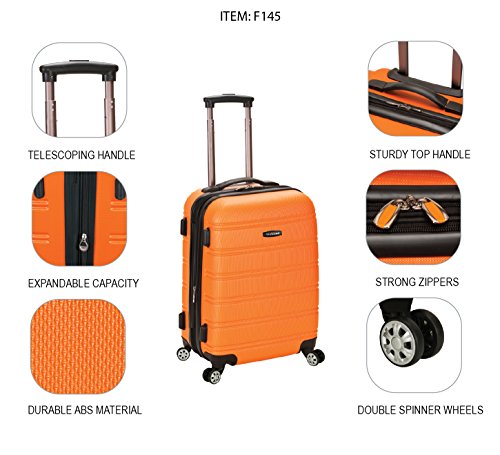 Melbourne Hardside Spinner Wheel Luggage - 20-Inch, Orange (Carry-On) For Travelers in Rockland