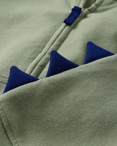 Gymboree,and Toddler Long Sleeve Zip Up Hoodie,Olive Dino,72