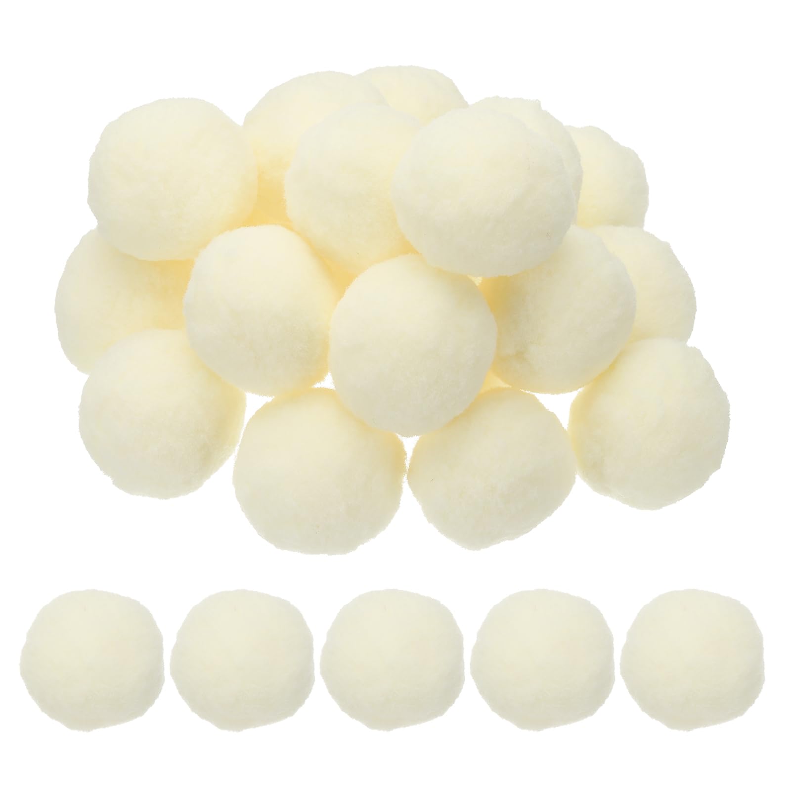 PATIKIL 2inch Pom Poms for Crafts, 20pcs Large Pompoms for Crafts Puff Balls Bulk High Elasticity Fuzzy Balls for Hats Christmas Art DIY, Beige