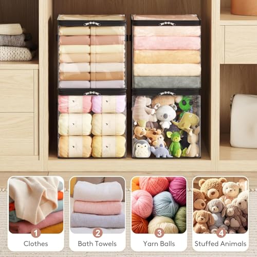 Image of JD FRESH 1 Piece 36L PVC Transparent Storage Bag with Zipper /Foldable Clothes Organiser for Wardrobe /Garments Organizer /Space Saving Storage Box for Sarees /Lehengas /Towels /Toys - (13 x 13 x 13 Inch)