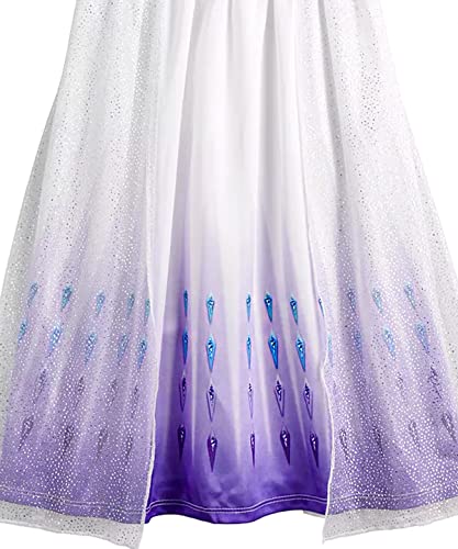 Disney Girls' Frozen Fantasy Nightgown Princess Elsa Dress Pajama, White - Elsa Epilogue, Size 43