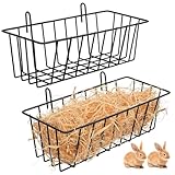 Kisangel 2 pièces Râtelier à Foin pour Lapin Noir Mangeoire Suspendue Multi-Usage pour ...