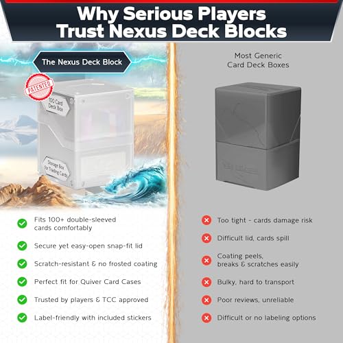 Image of Quiver Time 360 Modular Nexus DeckBlock - Durable Stackable MTG Deck Box for Commander fits 100+ Cards | Stylish 100 Card Deck Box MTG | Interchangeable TCG Decks Boxes (1 pcs, White)