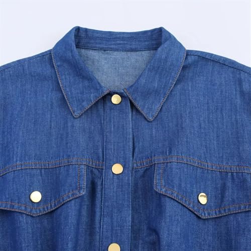 Women's Summer 2 Piece Set Lapel Half-Sleeved Waist Top with Drawstring Pants Suit 6