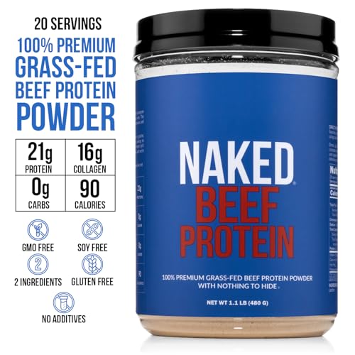 Image of Naked Beef Protein Isolate - Grass Fed European Beef Bones, 21g Protein, 0g Carbs, Collagen, Amino Acids, Dairy Free, No Artificial Ingredients, Paleo Keto Carnivore Friendly, Unflavored - 20 Servings