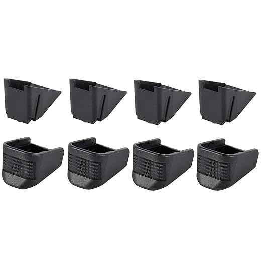 Elandor 4-Packs Grip Extension Black for Glock Model Mid & Full Size 17,19,22,23,24,25,26,27,28,31,32,33,34