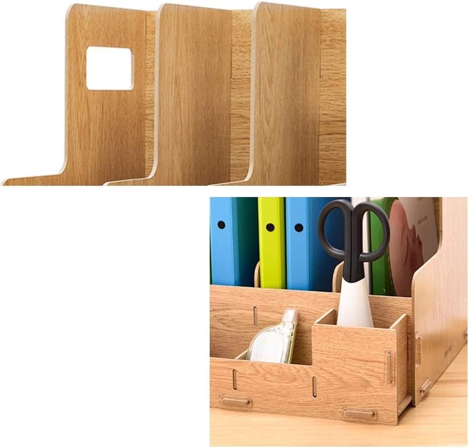 Organizador de escritorio de madera con contenedores de almacenamiento, organizador de escritorio, cajón estacionario para oficina en casa, organiza tu espacio de trabajo con estilo
