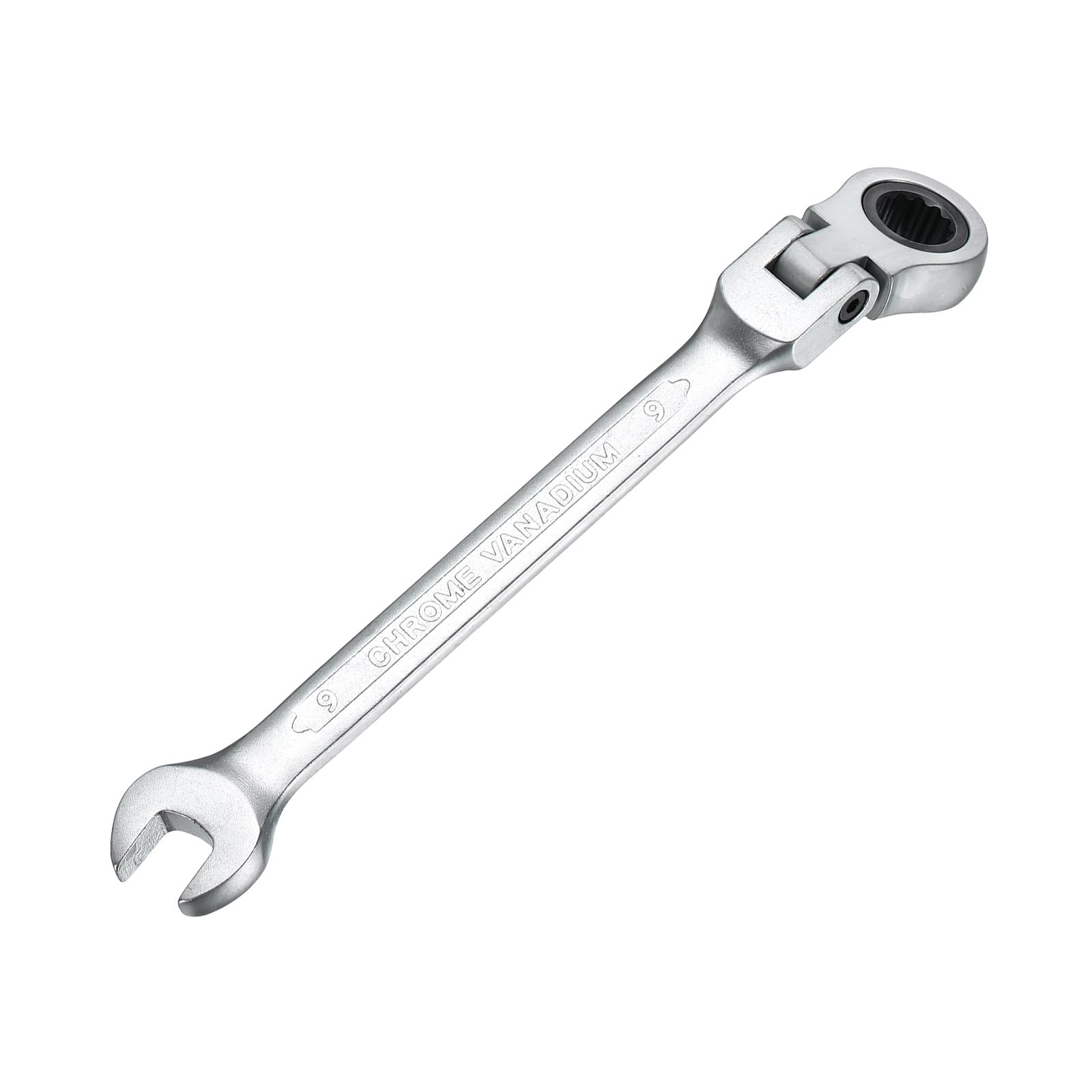 sourcing map 9mm Metric Flex-Head Ratchet Wrench Chrome Vanadium Steel 72-Tooth Ratcheting Combination Wrench Spanner for Car Bike Automotive Machine Repair