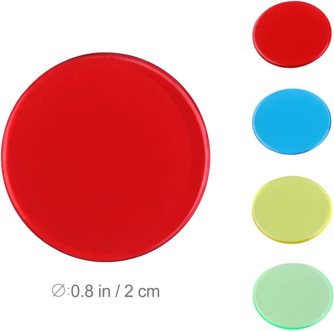 Tomaibaby 400 Pieces 4 Colours 3/4 Inch Pro Plastic Bingo Chips Transparent Colour