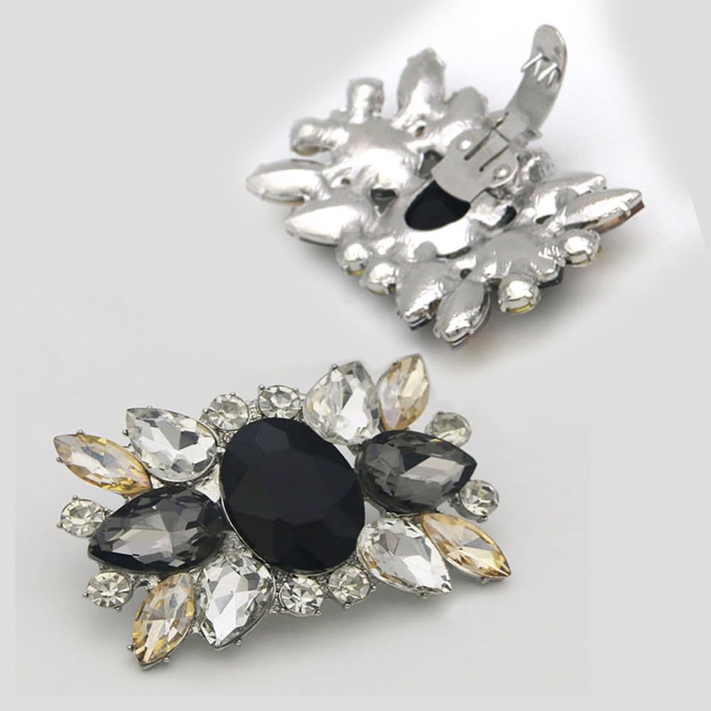 1 Pair Rhinestone Crystal Shoe Clips Wedding Party Prom Shoe Clips Buckles Decorations Elegant Women Heels Charms Beaded for Craft Jewelry Lady Heels Clothing Bags Hats Dress Decor - 5