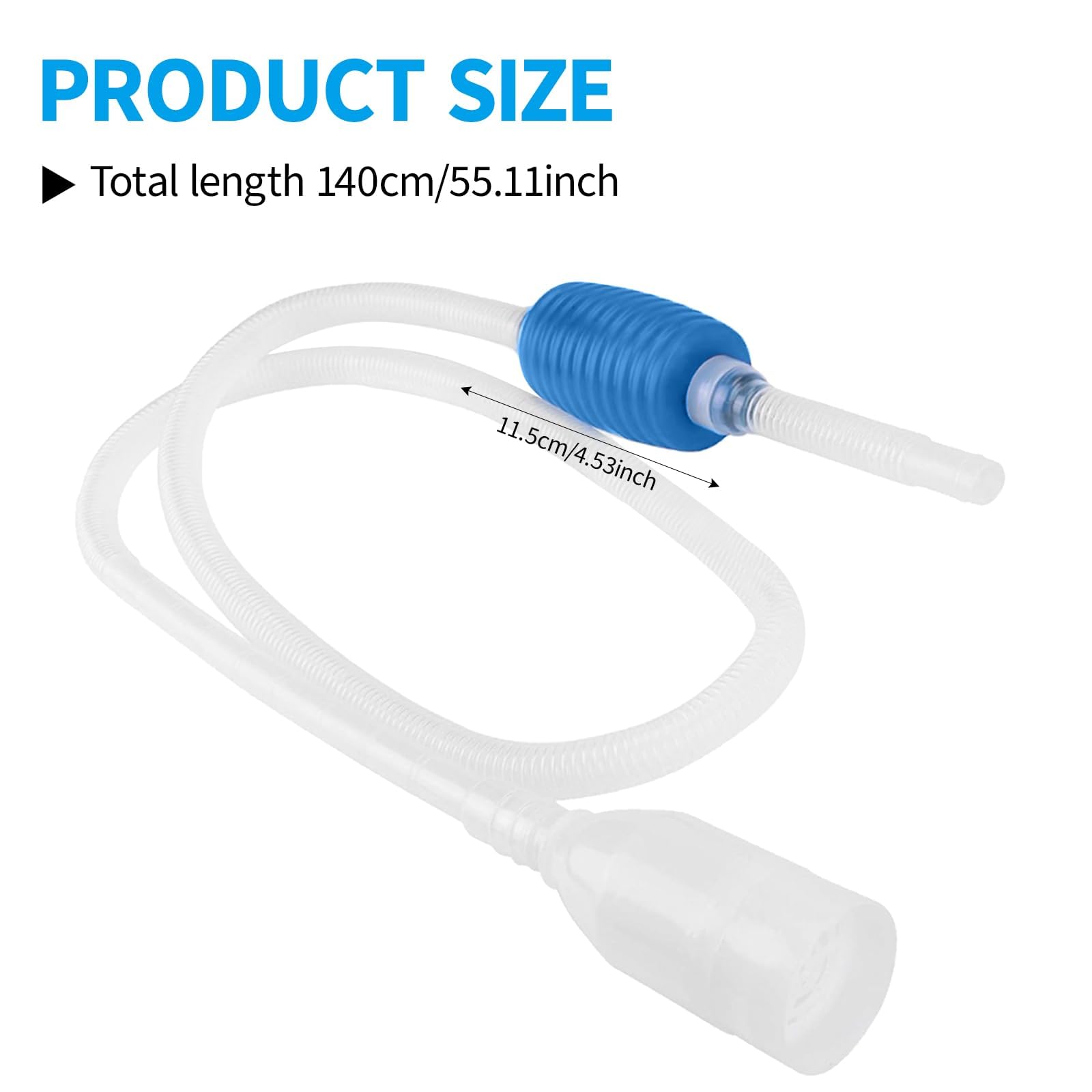 FENGRUI 1 Pcs Aquarium Gravel Cleaner,Aquarium Syphon Pump Fish Tank Hand Pump Siphon Gravel Cleaner Siphon Pump Kit for Fish Tank Daily Water Changing Filter Sand Cleaning(Blue) - Image 2