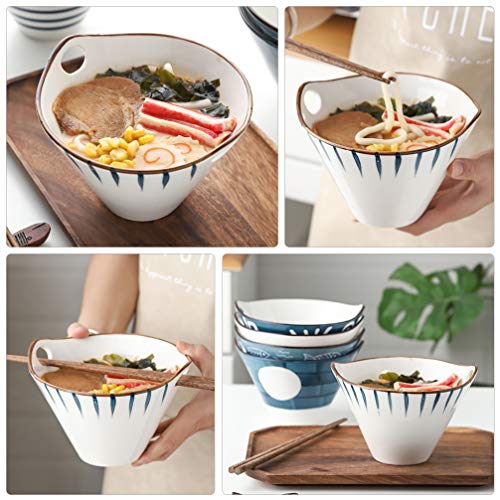 Tigela de cerâmica para ramos com pauzinhos para sopa de macarrão e sopa da Hemoton, recipiente para