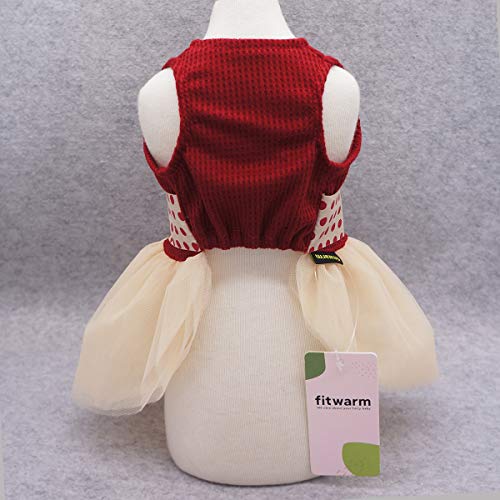 Fitwarm Retro Polka Dot Dog Dresses For Pet Clothes Party Birthday Puppy Doggie Tutu Dress Red Xs #TOP4