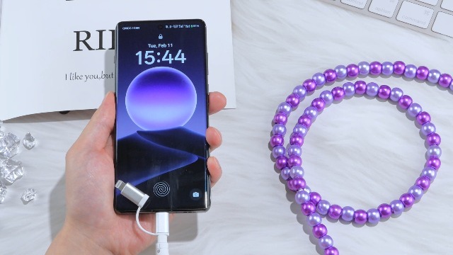 Image of Aolcev USB C Cable for iPhone Charging Cord 3.3FT 2 in 1 Multi Cute Beaded Phone Charger MFi Certified USB A to USB C and IOS Fast Charging Cable Type C Charger Cord for iPhone 16 15 14 Pro Max Purple
