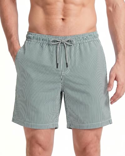 Maillot de bain homme maamgic tropical rayures vert foncé S