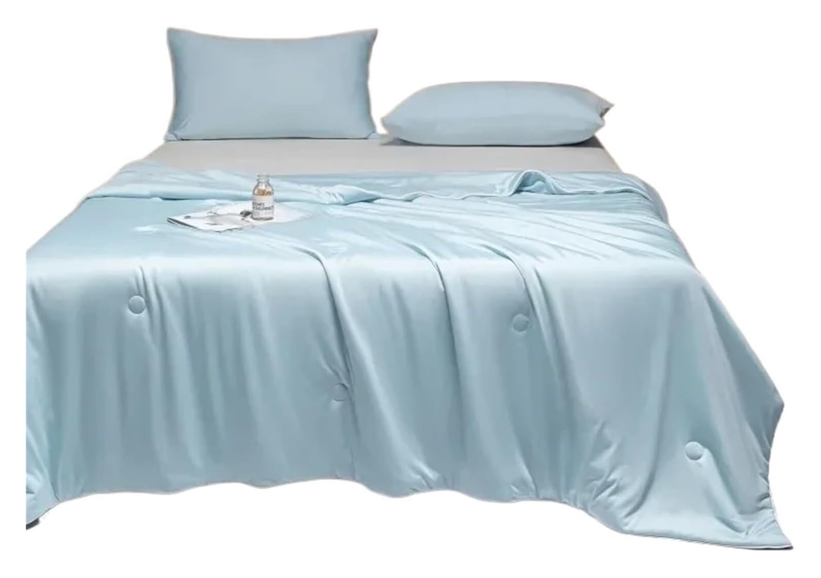 EBzvblxm Cooling Blanket for Summer, Summer Soft Thin Cooling Blanket Lightweight Breathable Multicolor Multiple Sizes(Light Blue,150x200 cm)