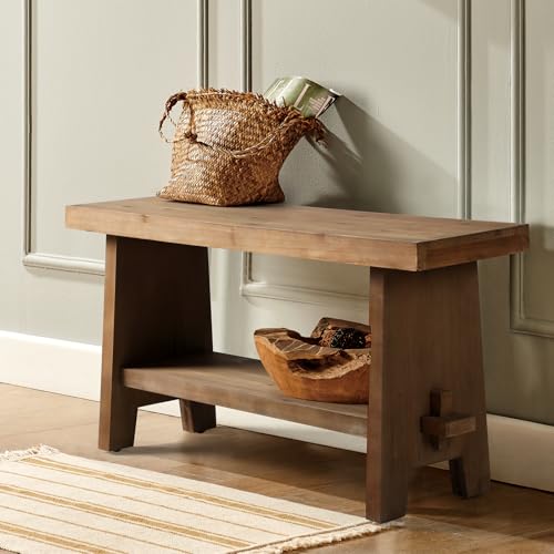 HOKYHOKY Wood Entryway Bench - 31.5' Farmhouse...