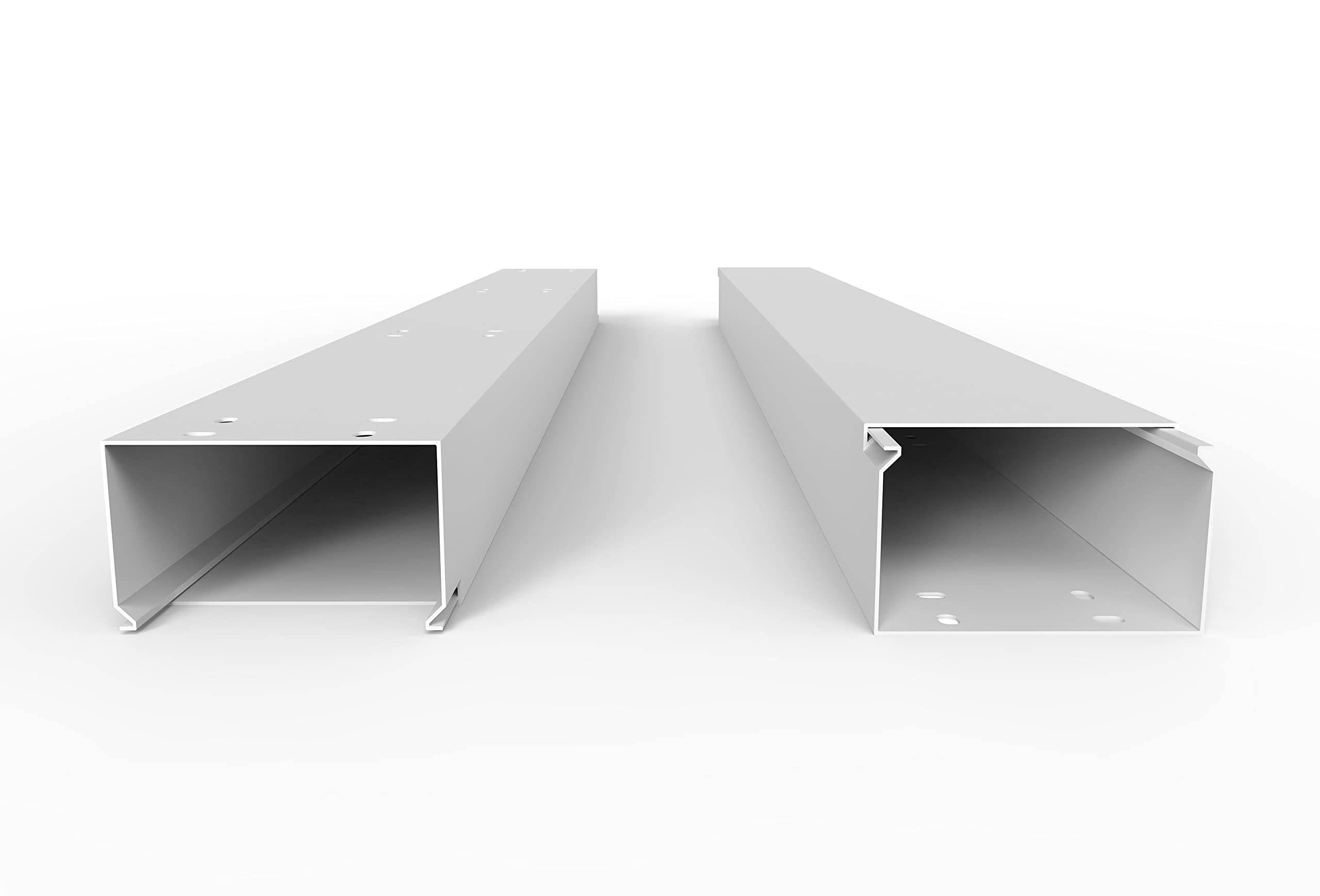 Kabelkanal (100 x 60 x 2000 mm (5 Stück a 2 m) B x H x L, Weiß/Weiss/Reinweiß) schraubbar PVC Kunststoff, Aufputz für Wand Montage allzweck Kabelleiste, Kabelschacht