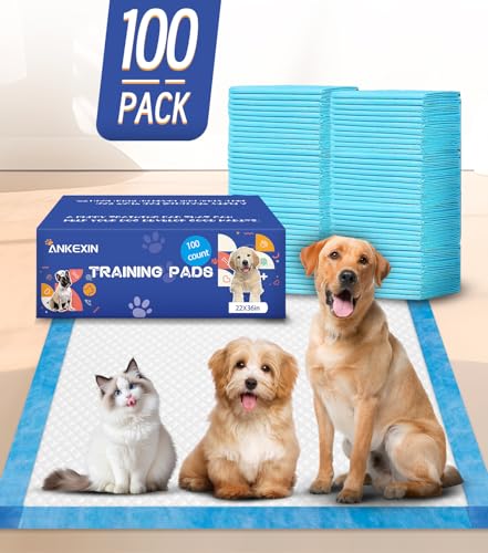 Image of Large Puppy Pee Pads 22x36 Inch 100-Pack | Extra Absorbent Potty Training Pads for Dogs | Leakproof Quick-Dry & Odor Blocking Pet Housebreaking Supplies